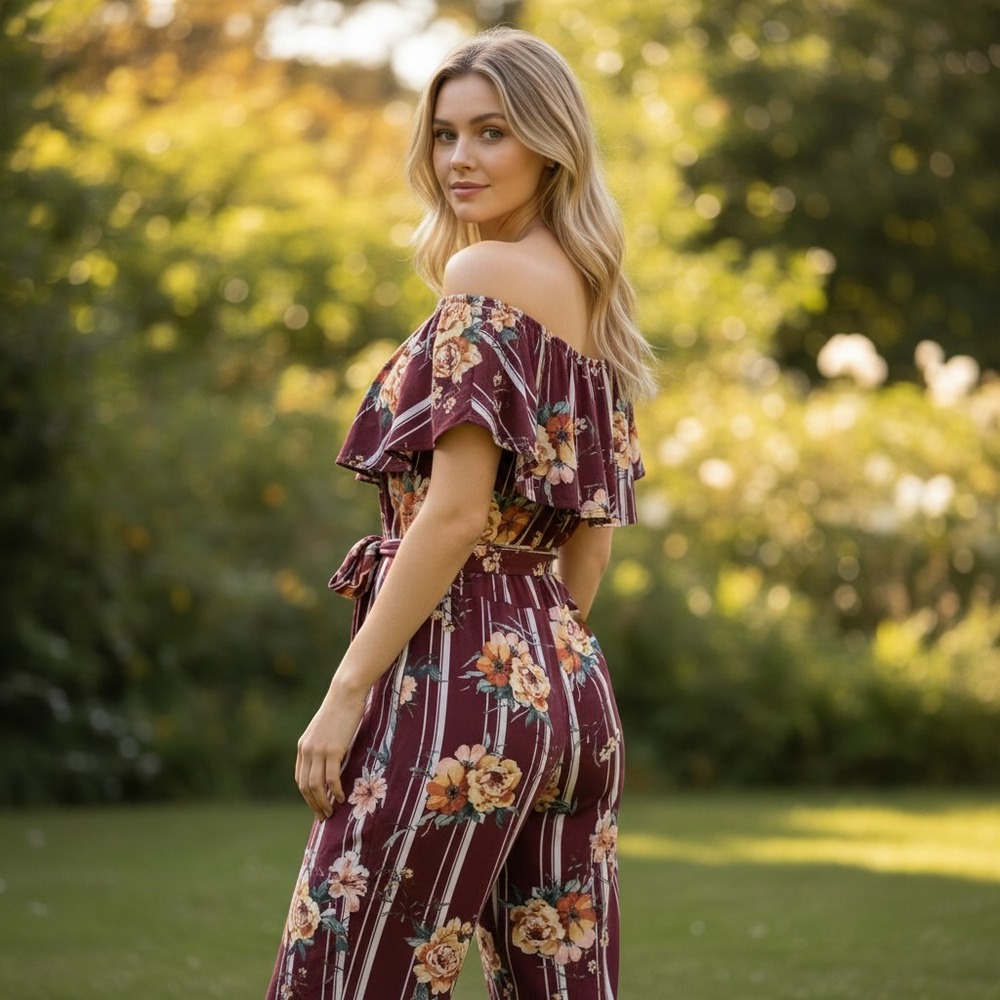 Minette Floral Striped Jumpsuit